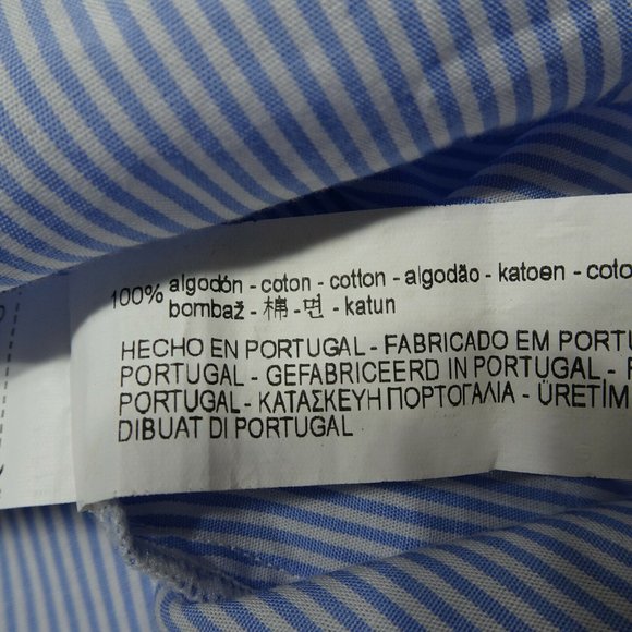 Zara Size XS Blue White Striped Shirt Bell Sleeves - Picture 9 of 10